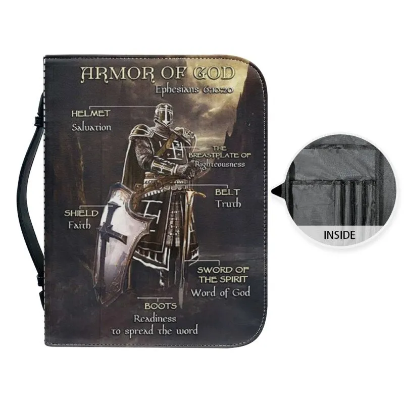 Christianartbag Bible Cover, Armor Of God Personalized Bible Cover, Personalized Bible Cover, Purple Bible Cover, Christmas Gift, CABBBCV01170823.