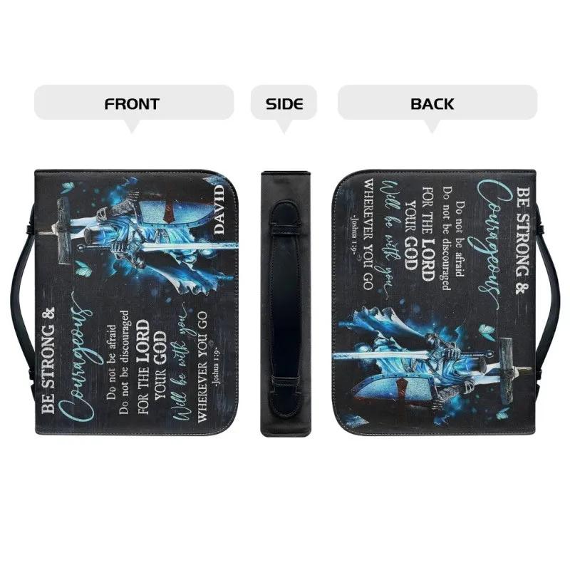 Christianartbag Bible Cover, Be Strong & Courageous Bible Cover, Personalized Bible Cover, Bible Cover For Men, Christian Gifts, CAB03060124.