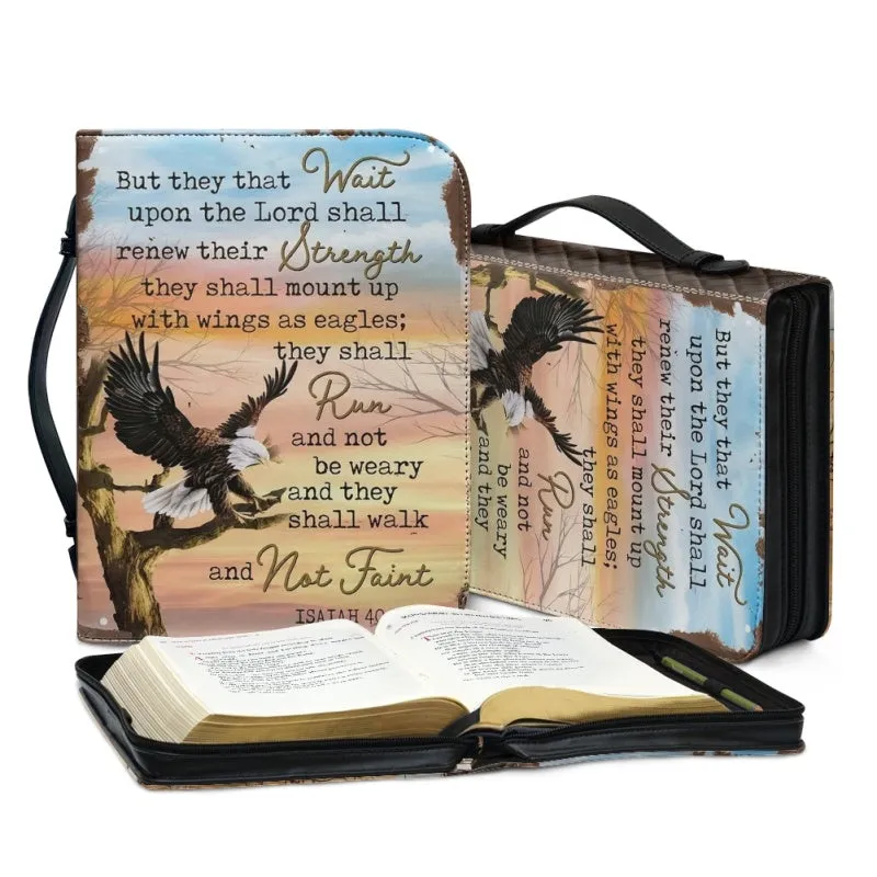 Christianartbag Bible Cover, But They That Wait Bible Cover, Personalized Bible Cover, Eagle Bible Cover, Christian Gifts, CAB09081123.