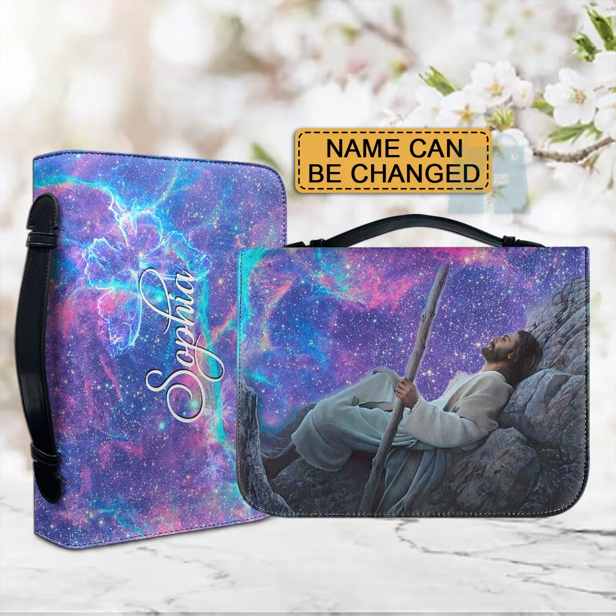Christianartbag Bible Cover, God Reclines Amidst The Galaxies Bible Cover, Personalized Bible Cover, Galaxies Bible Cover, Christian Gifts, CAB01120124.