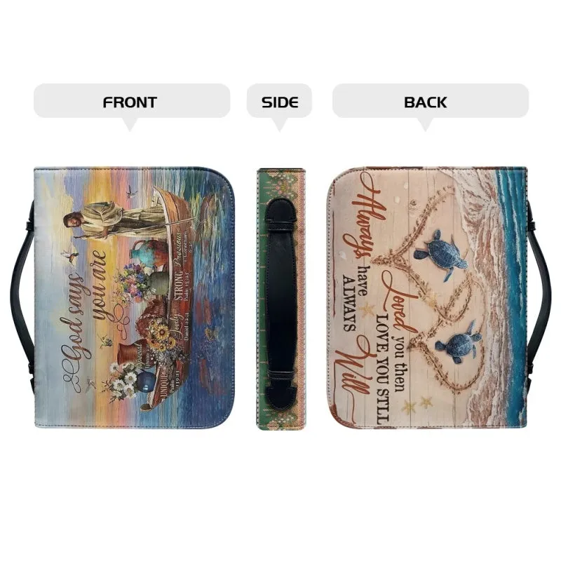 Christianartbag Bible Cover, God Says You Are Bible Cover, Personalized Bible Cover, Christ Flower Bible Cover, Christian Gifts, CAB10101123.