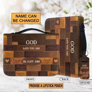 Christianartbag Bible Cover - God Says You Are Personalized Bible Cover - Personalized Bible Cover - Christmas Gift - CABBBCV01130923.