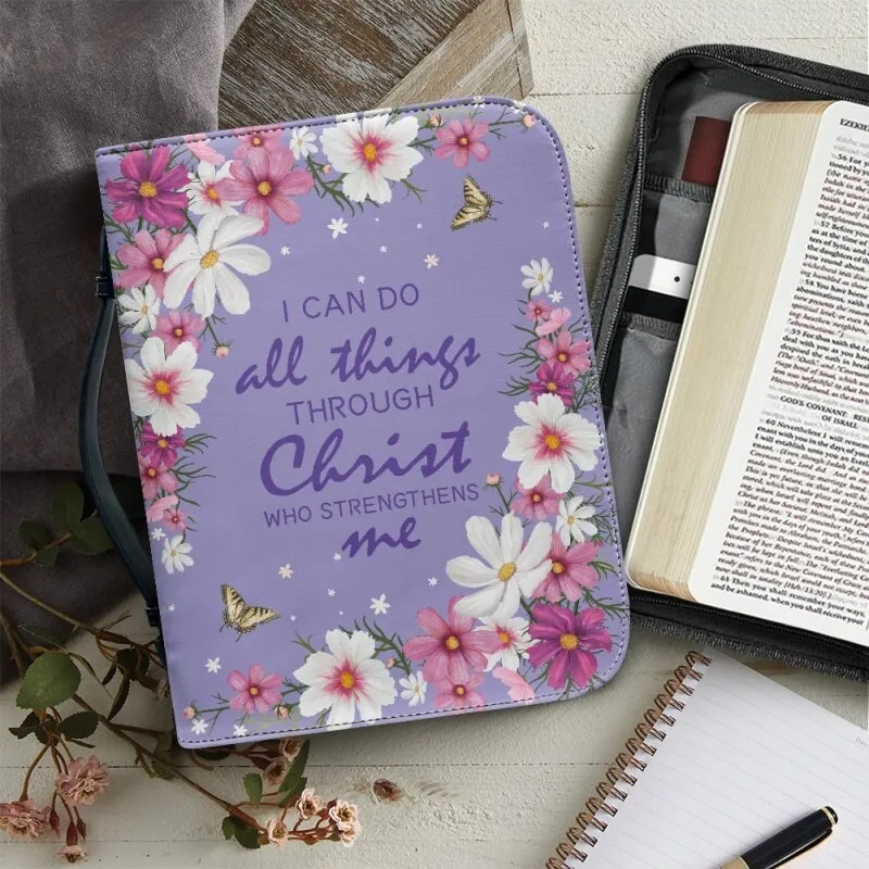 Christianartbag Bible Cover, I Can Do All Things Through Christ Bible Cover, Personalized Bible Cover, Gifts For Women, Christmas Gift, CABBBCV02080823.
