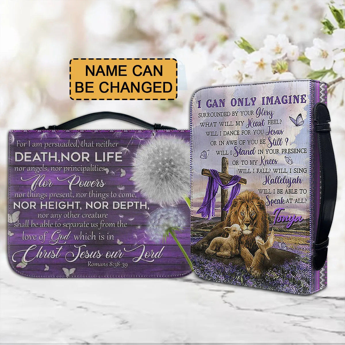 Christianartbag Bible Cover - I Can Only Imagine Bible Cover - Personalized Bible Cover Purple - CAB01241023.