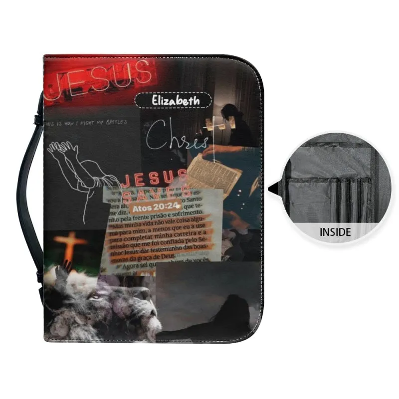 Christianartbag Bible Cover, My Bible Affirmations Personalized Bible Cover, Personalized Bible Cover, Black Red Bible Cover, Christmas Gift, CABBBCV05160823.