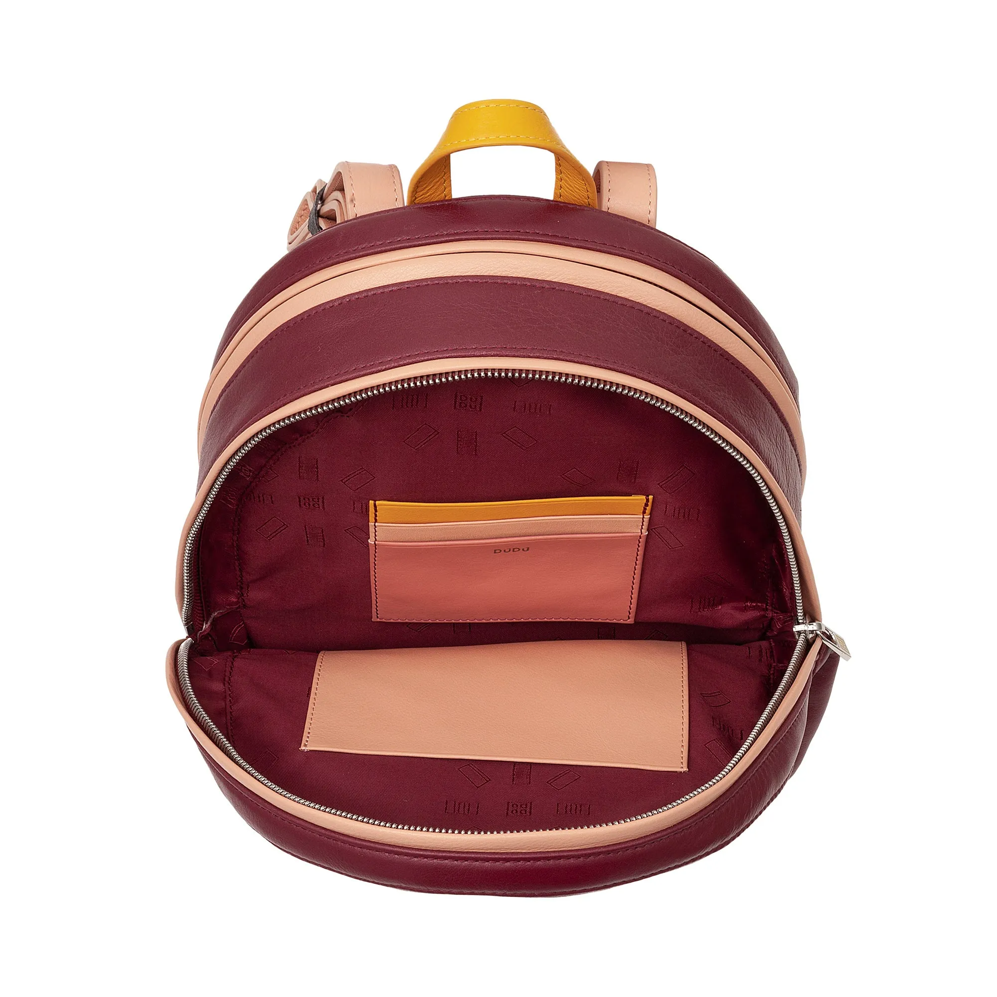 DuDu Backpack Summer Coloring Woman In Soft Leather Multicolor backpack with double zip zipper