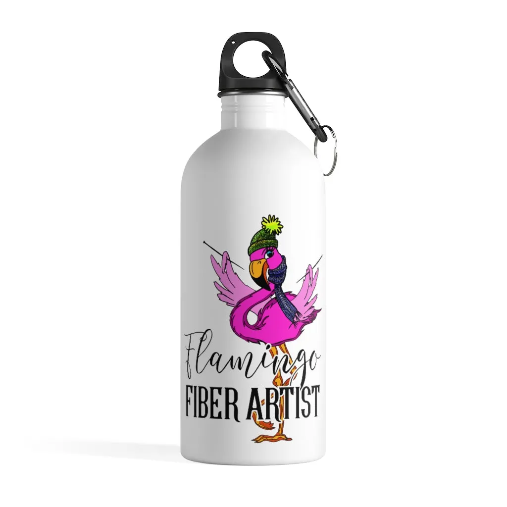 Flamingo Fiber Artist Stainless Steel Water Bottle