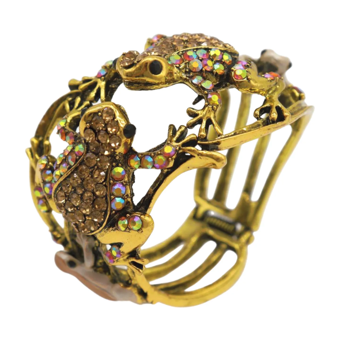 Gold Metal Fashion Cuff Bracelet Frog