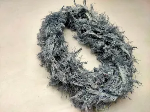 Linen Fuzzy Ribbon - Grey