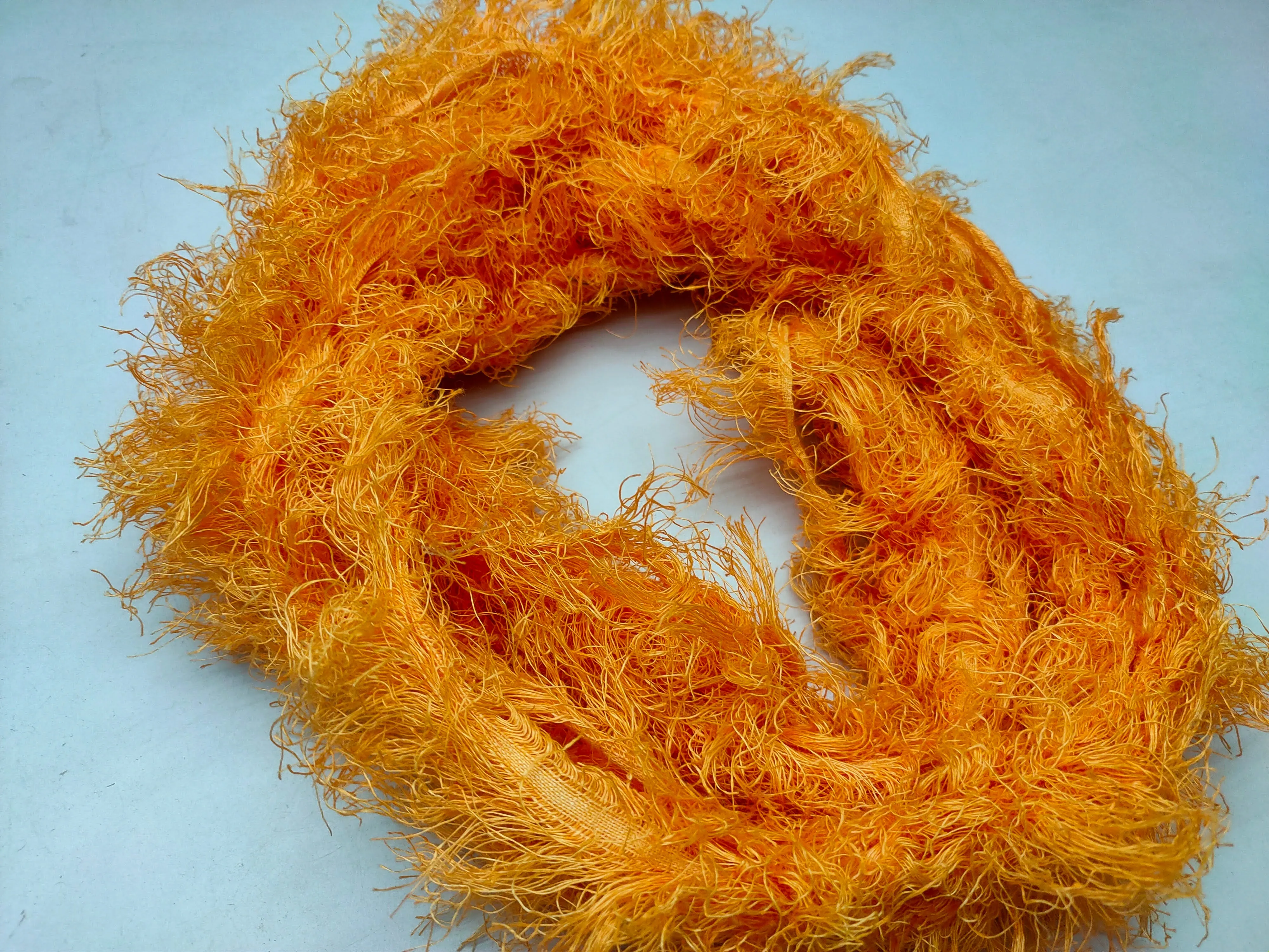 Linen Fuzzy Ribbon - Orange