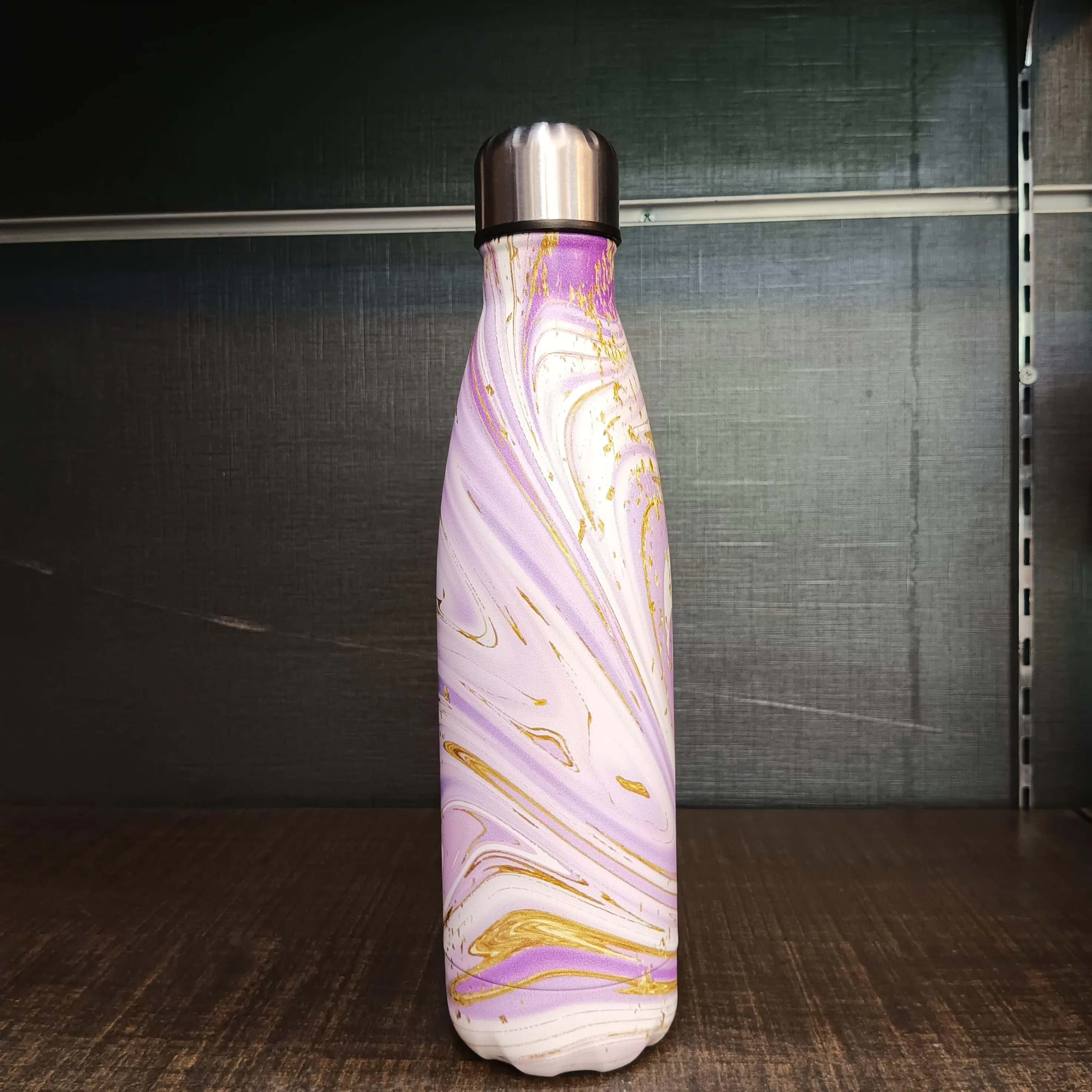 Marble-Print Gradient Stainless Steel Water Bottle - 500ml