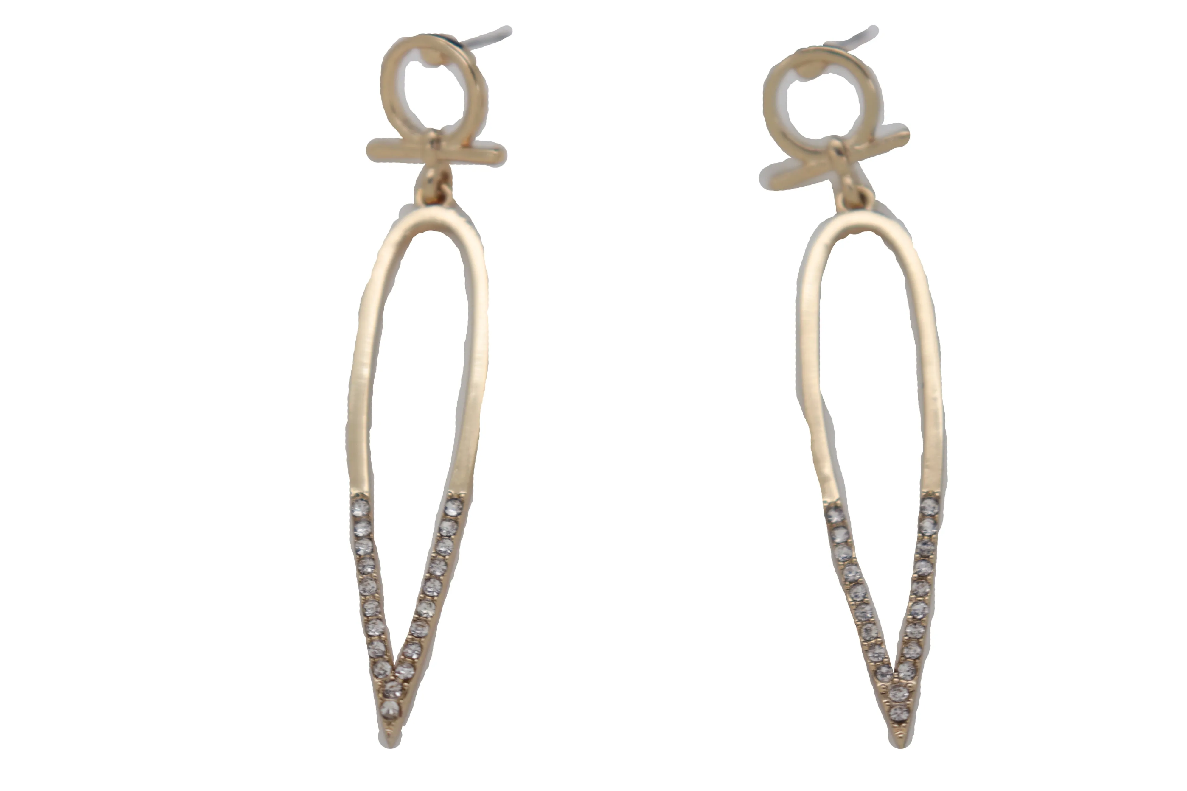 Metal Water Drop Cross Outline Dangle Earrings