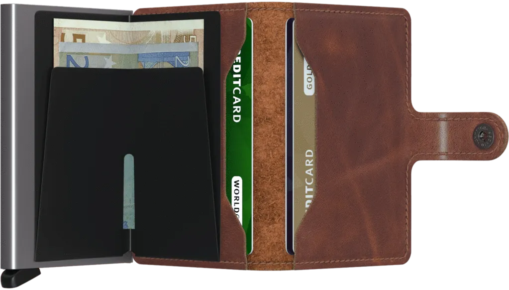 Miniwallet Vintage Brown RFID Secure