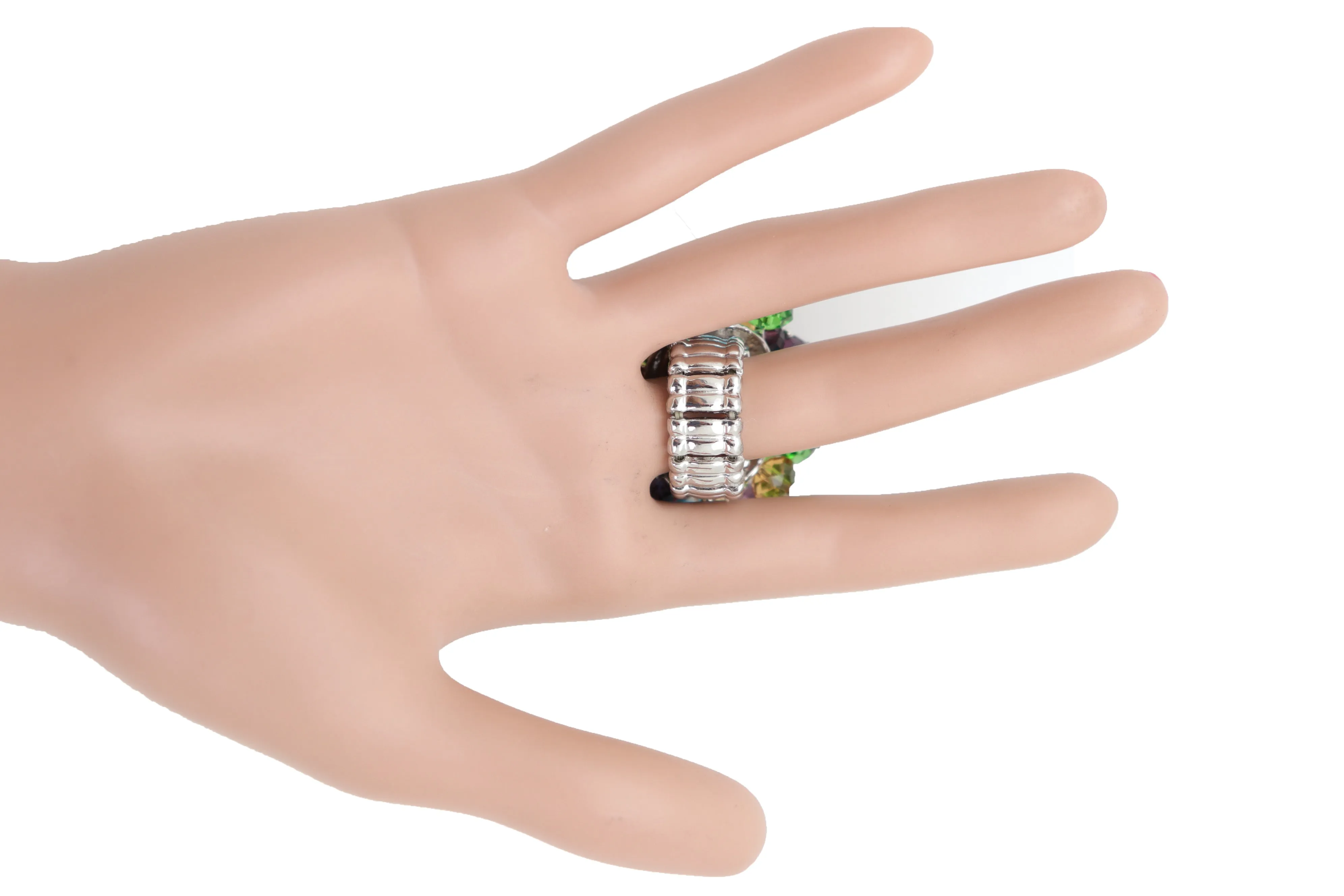 Multicolor Pompom Bead Ring