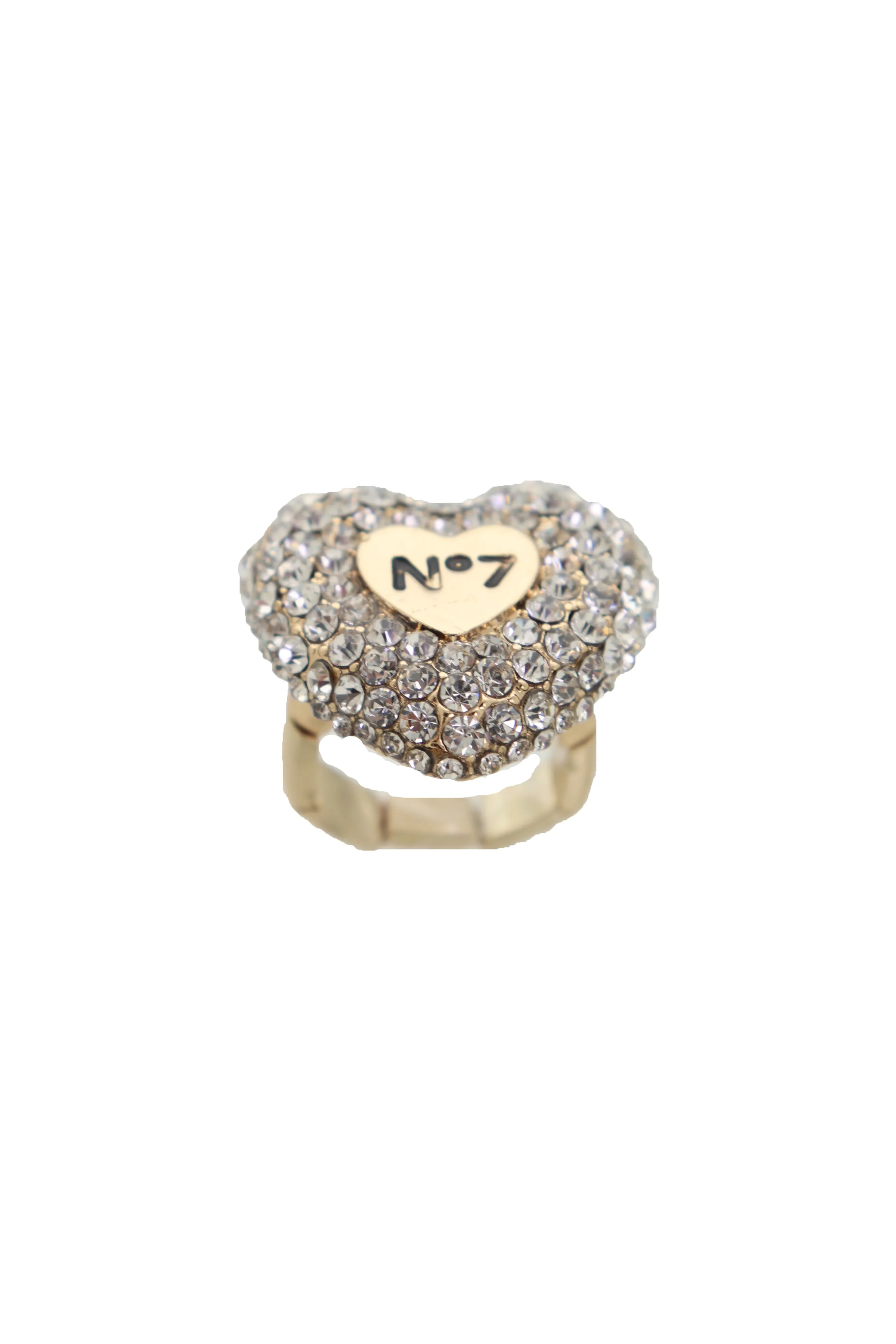 No. 7 Rhinestone Heart Ring