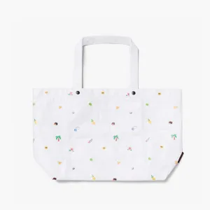 The Del Mar Packable Tote Large - Tyvek - White Hawaii Emoji