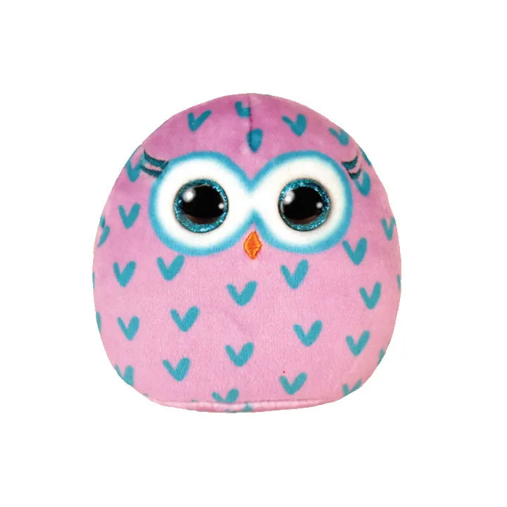 Ty Winks the Pink Owl Mini Squishy Beanie