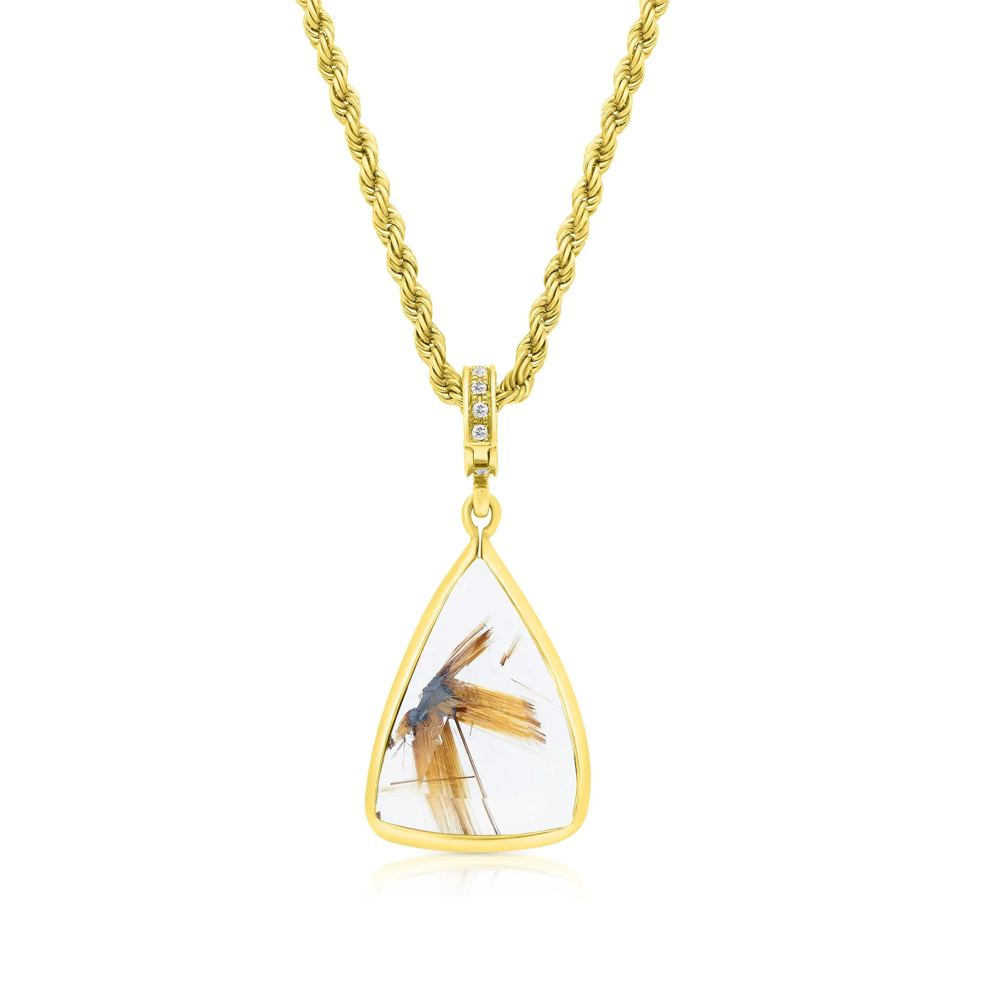 Unique Quartz Pendant Necklace - 13.4 Carat