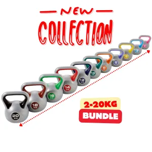 York Fitness 2-20kg Vinyl Kettlebells Bundle