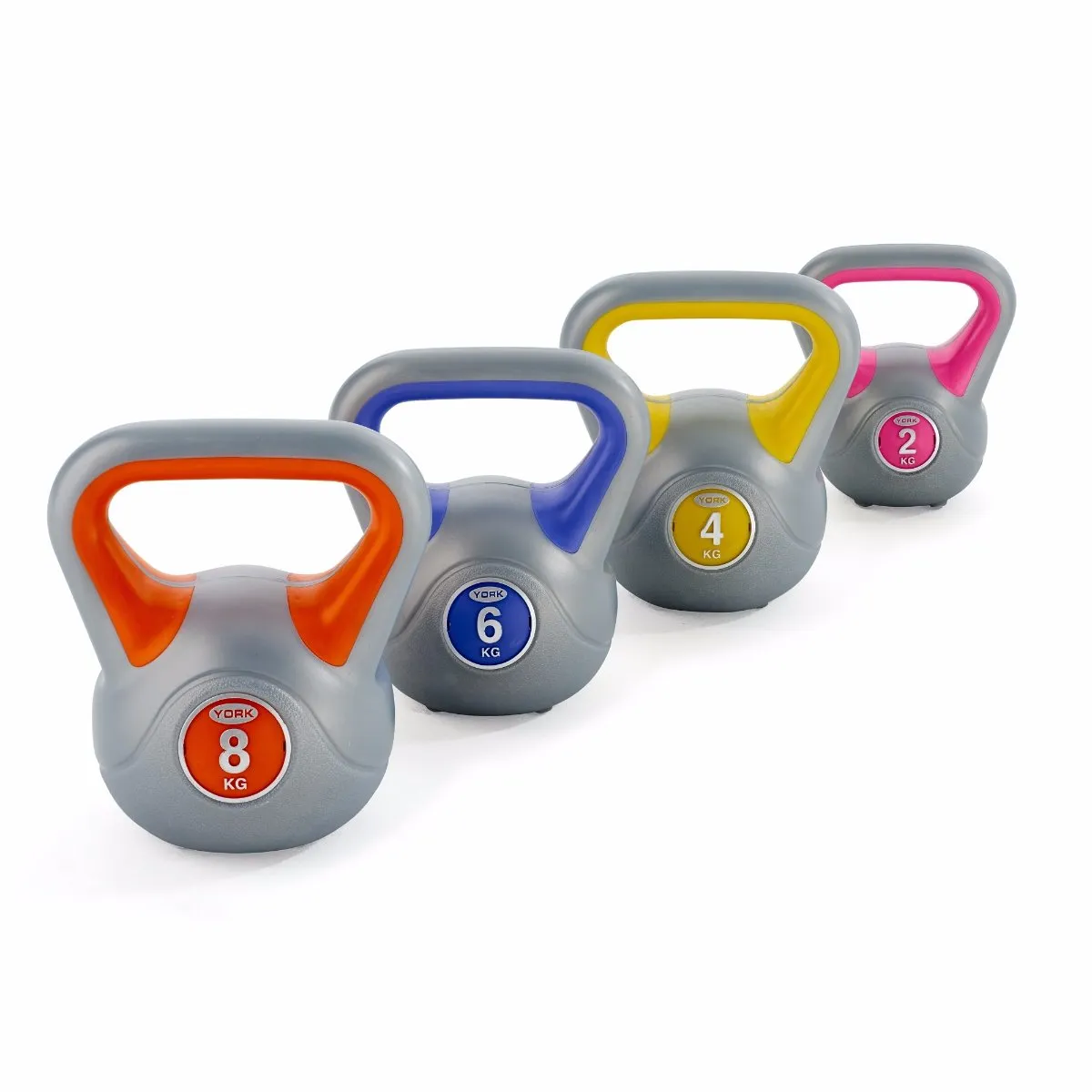 York Fitness Vinyl Kettlebell Set | 2 KG, 4 KG, 6 KG, 8 KG